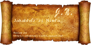 Jakabházi Nimfa névjegykártya